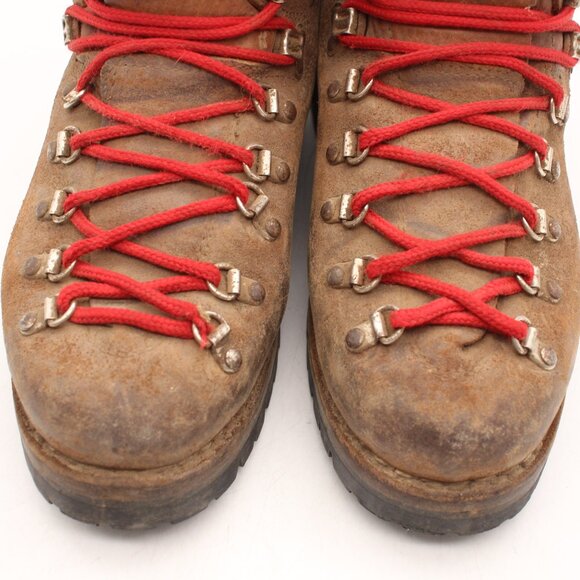 Vintage Raichle Hiking Trackking Men\'s 7 M Brown Leather Mountaineer Boots Shoes